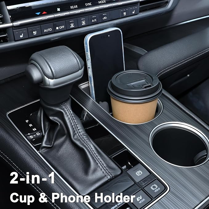 TOPINSTALL New Dash Tray and 2-in-1 Cup Holder with Phone Mount Compatible with 2025 2026 Toyota Sienna 12.3" Screen, Dashboard Hidden Screen Storage Organizer(Not for LE Trim with 8" Screen)