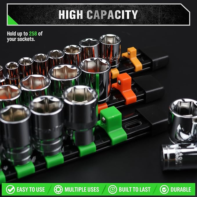SWANLAKE GARDEN TOOLS Bundled Products-2 Items: 18-Piece Socket Organizer Set & 9-Piece 1/2" Metric Impact Socket Set