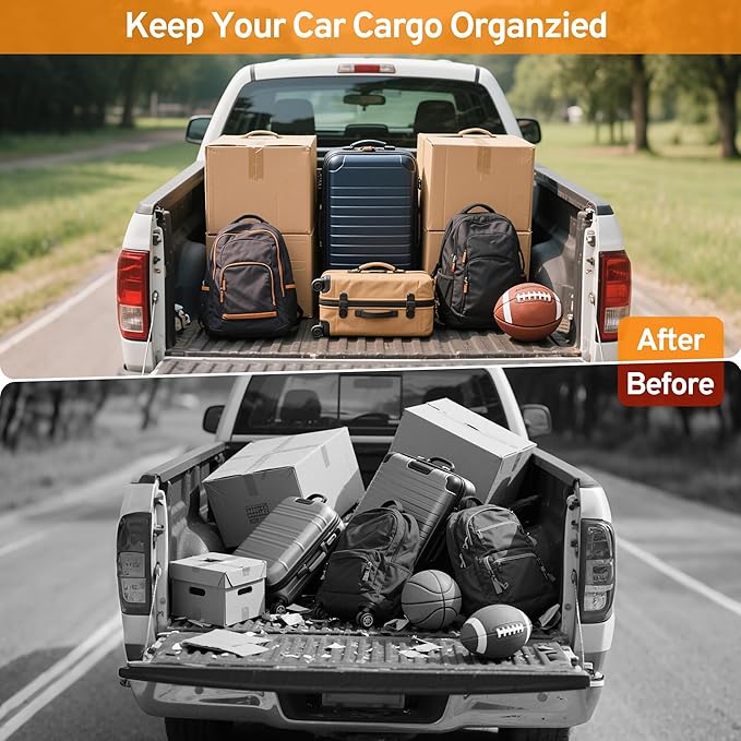 Cargo Net for Pickup Truck Bed for Jeep Gladiator 2000-2025 2026 Accessories Mesh Organizer Stretchable 4'x4' to 7'x7' Netting Highly Elastic