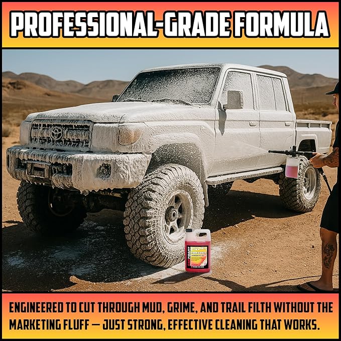 Carfidant Foam Boost Off-Road & ATV Wash Soap – Heavy Duty pH-Balanced Car Wash for Trucks, UTVs, RVs & Dirt Bikes – Quick Rinse, No Residue – Works with Foam Cannons, Guns & Buckets – 64 fl. Oz.