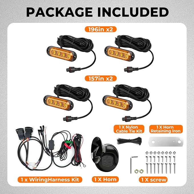 YUDE ATV SXS UTV Turn Signal Kit with 110dB Horn,Pre-Wired Blinker Kit with Rocker Switch,Plug and Play,Universal Street Legal Kit for Polaris Can-Am Kawasaki CFMOTO Yamaha 12V Golf Cart