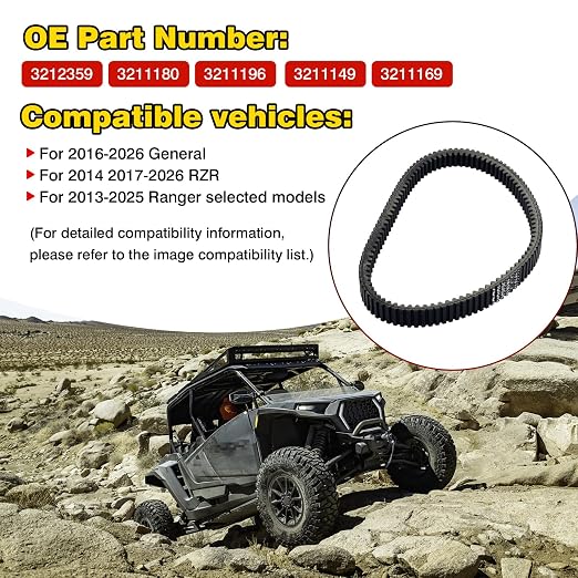 3212359 Heavy Duty Drive Belt for Polaris General 1000 Series, RZR 900 1000 RZR Trail S Series and Ranger 500 570 900 1000 Trail S Series, Off Road Belt New