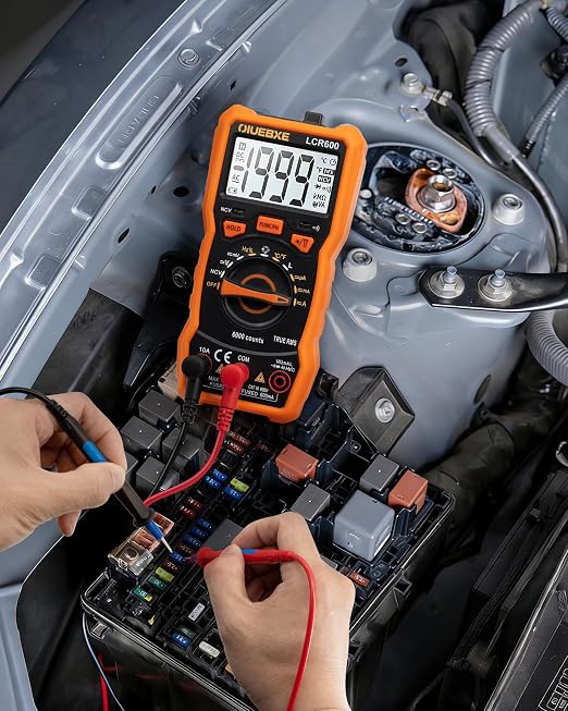 LCR600 Fast Testing Digital Multimeter with Inductance Meter, Auto-Ranging LCR Tester for DIY Electronics, AC/DC Voltage Current, Resistance, Capacitance, Frequency,Temperature