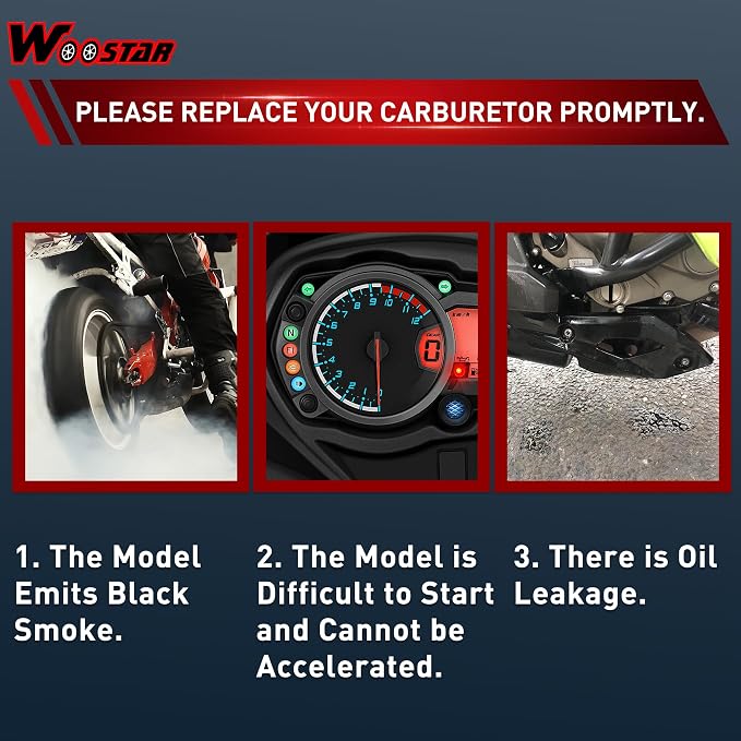 WOOSTAR 30mm Carburetor with Throttle Cable Replacement for YZ250F KX250F RMZ250 CRF250R CRF450R Lectron 2 Stroke Power Jet Carburetor 250cc 300cc 350cc 400cc 450cc Motorcycle