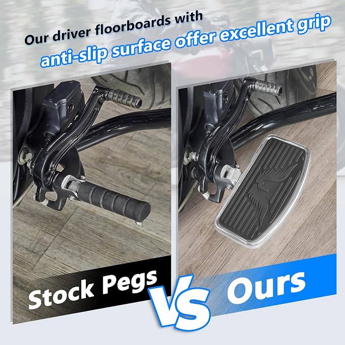 D-shaped Driver Footboards Front Rider Foot Rest Floorboards for Indian Scout Sixty Bobber 2015-2025 Models Foot Pegs Accessories(Chrome, J Wings)