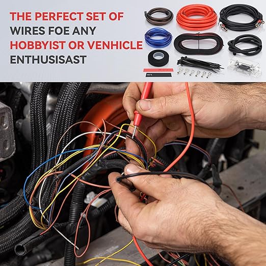 1/0 Gauge Complete Car Amplifier Installation Wiring Kit, Premium CCA Automotive Audio Systems Cable with OFC 2-Channel RCA Cable & Full Accessories, Brings Power to Radio, Subwoofer and Speaker, DIY
