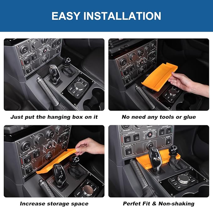Gear Shift Center Console Front Tray Organizer Compatible with INEOS Grenadier 2020-2024, Center Console Organizer Insert Tray Accessories (Orange)