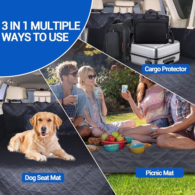 Cargo Liner for Dogs Compatible with Toyota Land Cruiser Prado 150 2010-2023, Pet Dog Trunk Cargo Liner, Waterproof Anti-Dirty Pet Cargo Cover Dog Seat Mat, with Bumper Flap Protector