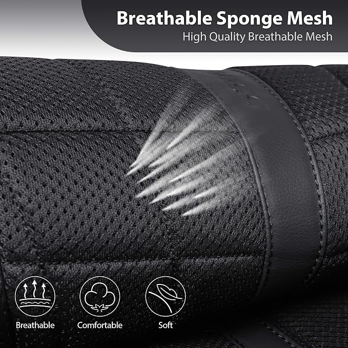 CAR PASS 3D Foam Mesh Back Car Seat Covers,Breathable Leather Rear Seat Cover Anti Slip Universal Fit for Most Cars SUVs Vans Small Trucks 95% Automotive Bench seat, Armrest Compatible,All Black