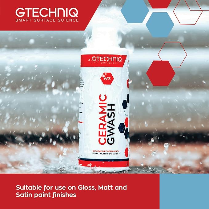 Gtechniq Car Shampoo, 2-in-1 Ceramic GWash and Hydrophobic Coating for Car Cleaning, 17 fl oz