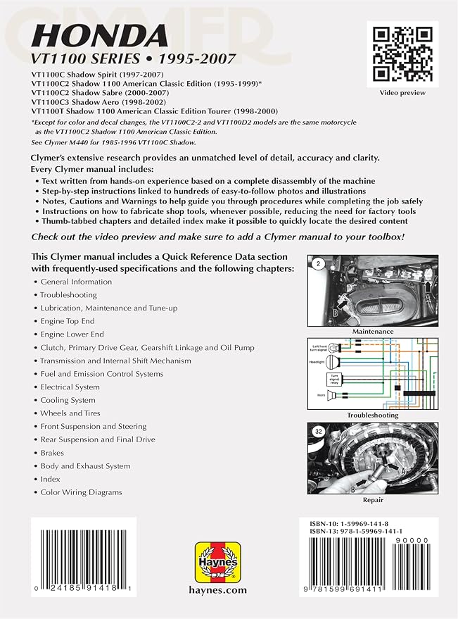 Honda VT1100 Series 1995-2007 (Clymer Motorcycle Repair Manual)
