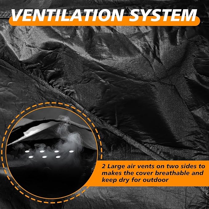 Motorcycle Cover Waterproof Outdoor,Cotton Fleece Lining and Heavy Duty Polyester Fabric Dirt Bike Cover,Scratch-Proof and Weatherproof,with Air Vent,Lock Holes,Fit for Harley,Honda,Yamaha,108x43x55