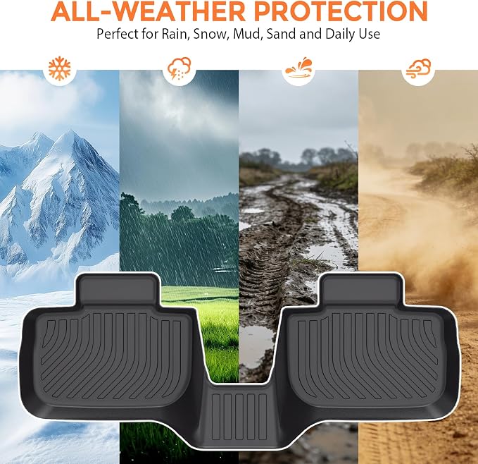 Floor Mats for Dodge Challenger RWD 2015-2023 (Not for AWD or 3.6L V6 Engine Models), Custom Fit Heavy Duty TPE All Weather Protection, Waterproof Non-Slip Black Car Liners (Two-Row Floor Mats)