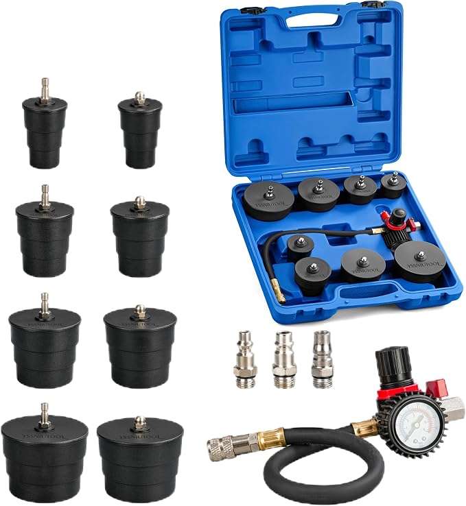 Turbo System Leakage Tester 1-3/8" to 3-1/2", Turbo Pressure Leakage Tester for Cooling Emissions Exhaust Pipes,Turbo Boost Leak Tester Set,1/4'' US Air Fitting