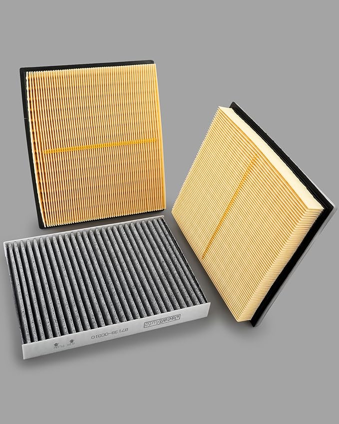 Engine & Cabin Air Filter for Toyota Tundra V6-3.4L (2022-2025), for Sequoia V6-3.4L (2023-2025); Replace 17801-F4010, WA11653; 87139-0C010