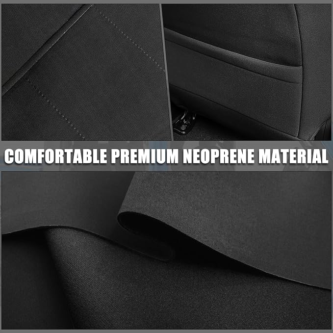 SAPUBK Custom-Fit Seat Covers Replace for 1999-2007 Ford F250- F550 40/20/40 Split Without Shoulder on Backrest Seat, Premium Neoprene Composite Soft Foam Lining Airmesh Breathable Seat Cover