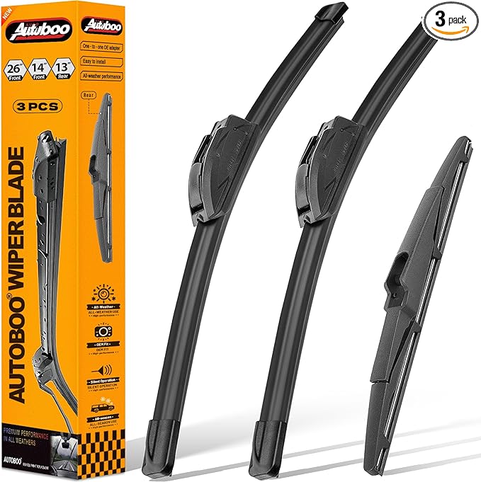 AUTOBOO 26"+14" Windshield Wipers Blades Replacement for Hyundai Santa Fe 2013-2018/2013-2019 Hyundai Santa Fe XL with 13" Rear Wiper Blades-Original Factory Quality (Pack of 3)