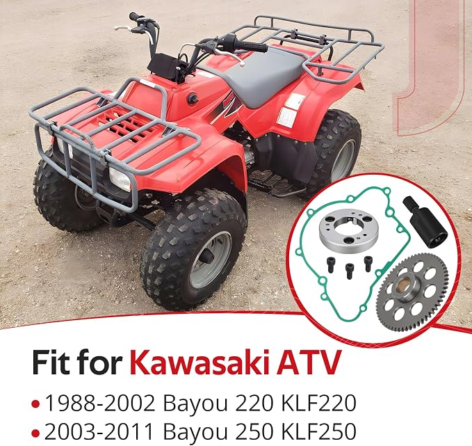 JAVIK Starter Clutch One Way Bearing Idler Gear Gasket & 30mmx1.5 Flywheel Puller Tool Kit For Kawasaki Bayou 220 250 KLF220 KLF250 1988-2011
