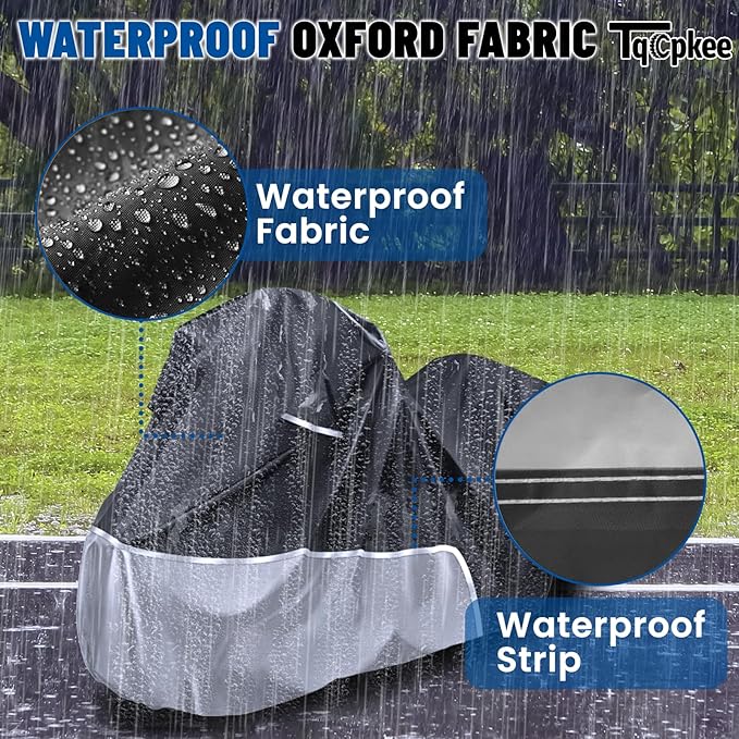 Motorcycle Cover Fit for Touring Models Harley Davidson Ultra Limited/Ultra Classic/Road King/Street/Road/Electra Glide Cover, 420D Oxford-Stoff Waterproof for Outdoor All Weather Protection
