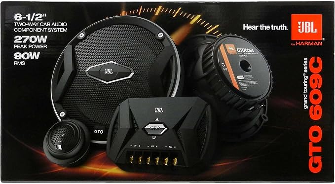 JBL GTO609C 270 Watts 6-1/2" Premium Car Audio Component Stereo Speaker System with Patented Plus One Woofer-Cone Technology