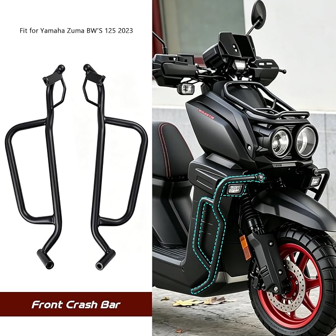 Mokuo Iron Motorcycle Frame Guard Crash Bar Protector Fit for 2023 Yamaha Zuma 125 Enhanced Version