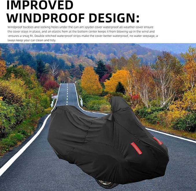 Can-Am Spyder RT Cover 2010-2022 - Waterproof All-Weather, 420D Oxford Cloth PU Coating, Anti-UV, Dust Resistant