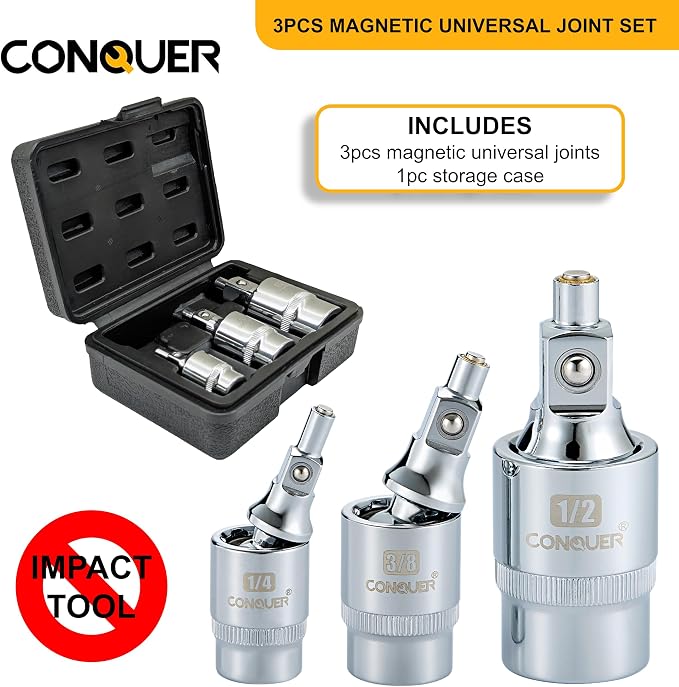 CONQUER Precision Tool Set Bundle: Magnetic Socket Extension Set + Tungsten Blade Deburring External Chamfer Tool