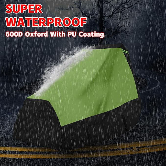 Riding Lawn Mower Cover with Bagger Attachment and ROPS, Universal Fit Decks up to 62", 600D Oxford Cloth Riding Mower Cover with Windproof Buckle for Snow Rain Dust Hail Protection