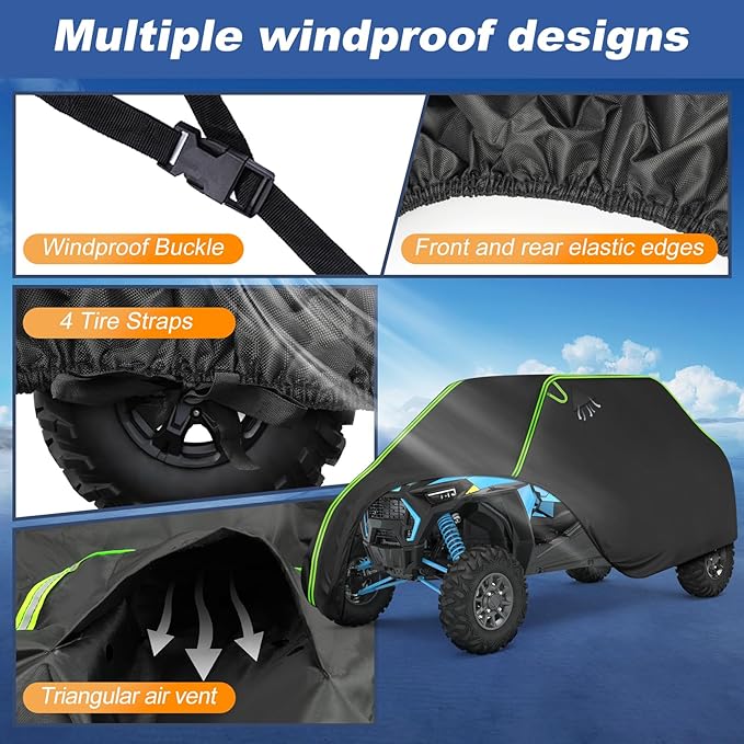 QUNSUNUS UTV Cover for Polaris RZR 1000 XP 4 Seater Compatible with Xpedition ADV/XP,Can-Am Maverick/Commander, Waterproof All Weather for Sun and Dust Protection