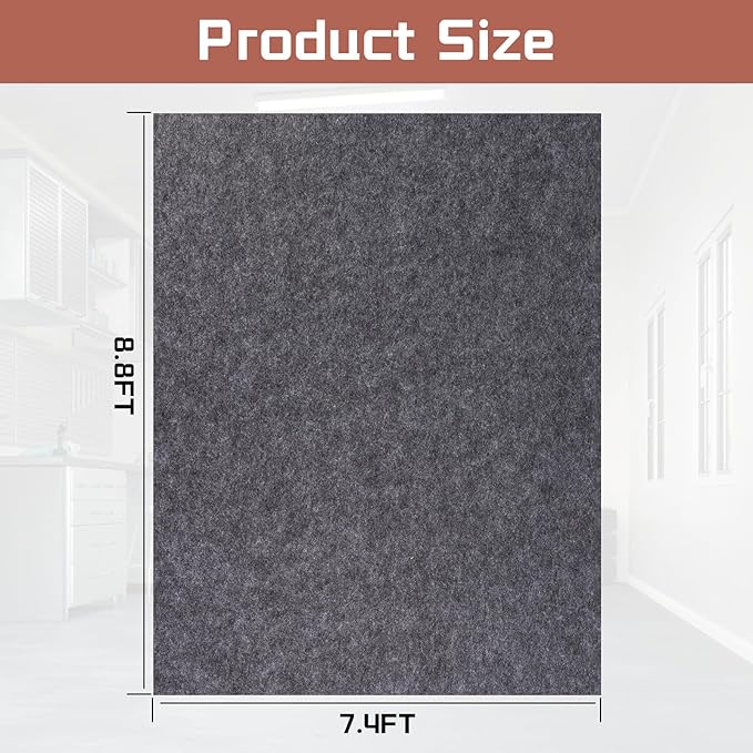 Garage Mats Oversize Garage Floor Paking Mat for Under Car, 7.4 x 8.4 Ft Non-Slip Gray Garage Flooring Carpets, Absorbent Oil Garage Parking Mat, Waterproof Mats