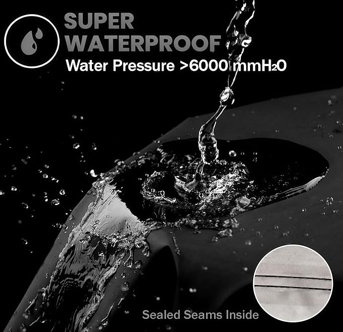 300D Heavy Duty Motorcycle Cover Waterproof Outdoor, Quad Cover for BMW, Harley, Yamaha, Lined with Cotton, Touring, Sportbike, Scooter, Powersports Vehicle Covers, L Silver