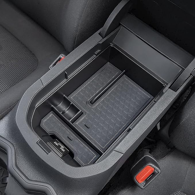 JDMCAR Custom Liners (Red Trim) and Center Console Organizer Compatible with 2022 2021 2020 2019 RAV4 Accessories