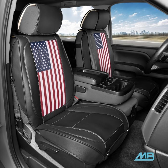 American Flag Seat Covers for Trucks, Cars, & SUV - Napa Leather US Car Seat Covers American Flag Truck Accessories - Car Seat Cover Patriotic Car Accessories Car Seat Protector
