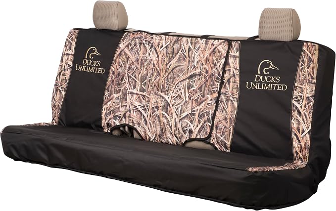Ducks Unlimited Auto Seat Covers, Easy to Install Front and Bench Seat Covers for Car, Truck, and SUV, Mossy Oak Blades, Full Size Bench
