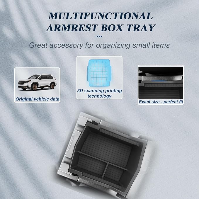 BIBIBO for 2025 Subaru Forester Center Console Organizer 2025 Subaru Forester Console Armrest Tray+Cup Holder +Wireless Charging Mat 2025 Forester Insert Organizer 2025 Forester Accessories