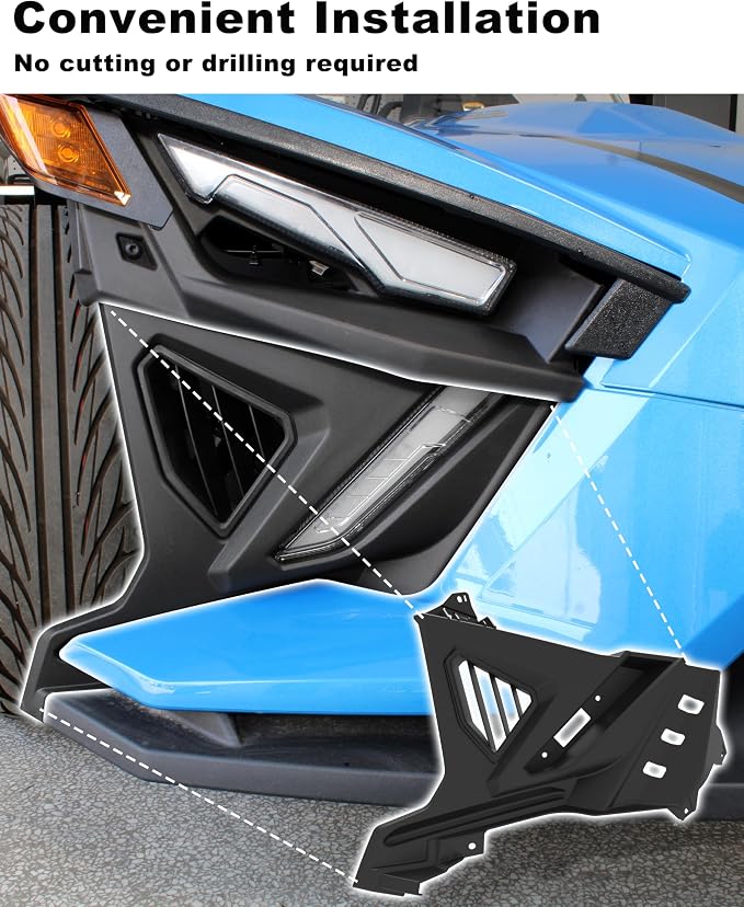 Front Lower Accent Panel Kit for Slingshot, Decorative Plate Daytime Running Lights Trim Panel Upgrade Kit for Polaris Slingshot S SL SLR R LE 2020-2023 Accessories
