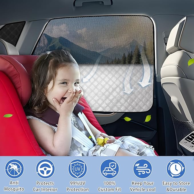 ZATOOTO Car Window Shades for 2019-2024 Forester Sun Shade for Side Windows 6 Pack, Car Window Cover for Camping with Breathable Window Screen and Reversible Blackout Window Shade for Privacy Heat