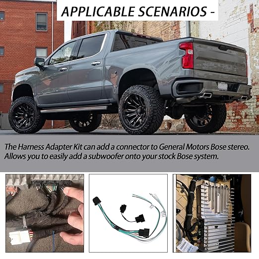 Harness Adapter Kit with ANC Defeat Harness Compatible with 2014-2018 Silverado/Sierra 2016-2024 Camaro 2014-2019 C7 Corvette(for Select GM Vehicles with Bose Stereo)