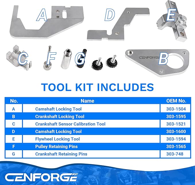 Engine Camshaft Timing Locking Tool Kit, Compatible with Jaguar Land Rover Evoque 2.0 Ford Focus 2.0 Ecoboost Ti-VCT Ford Mondeo, Replace 303-1565 303-748