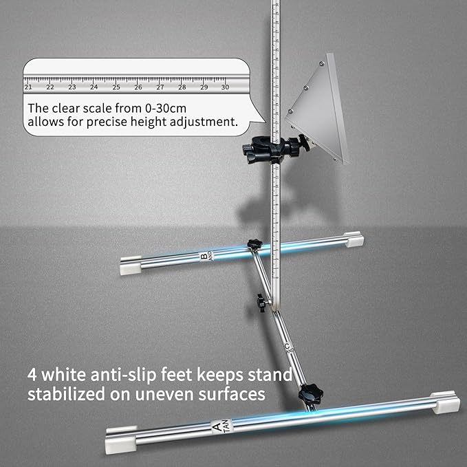 ADAS Calibration Tool Kit Compatible with Honda Toyota Kia Ford ADAS Radar Aiming Calibration Tool,Post with 0-30 Centimeter Scale,Corner Reflector Target with Billet Aluminum Stand