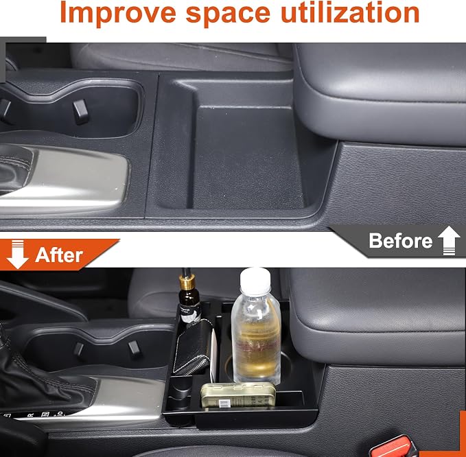 Center Console Armrest Storage Box Compatible with Nisan Frontier 2022-2025, ABS Front Cup Holder Organizer Tray Armrest Storage Accessories