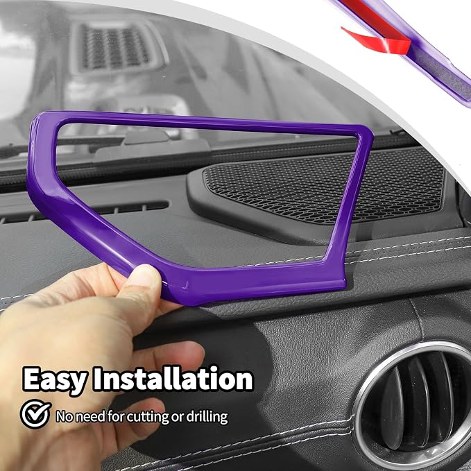 JWWY for Jeep JL Speaker Audio Trim Top & A Pillar Cover Trim for 2024-2025 Jeep Wrangler JL JLU & Gladiator JT Accessories ABS 4PCS Purple