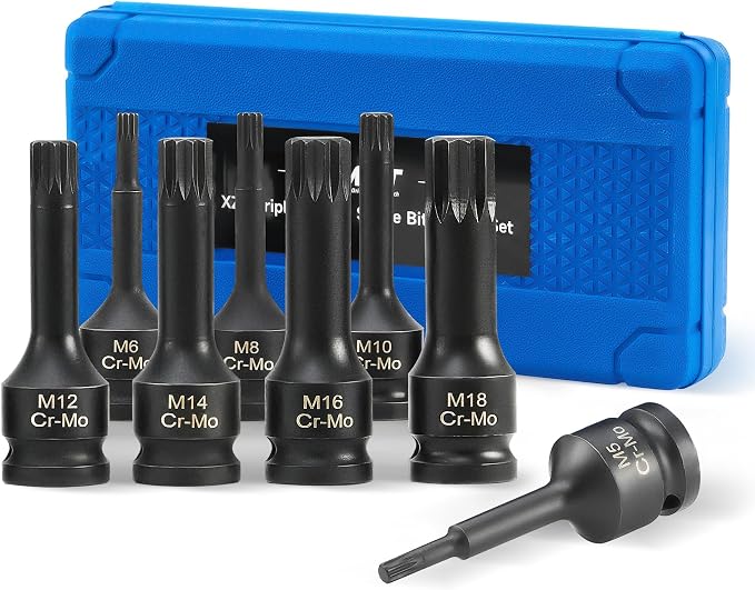 Orion Motor Tech XZN Triple Square Spline Bit Sockets & 34pc Brake Caliper Tool Set, Bundle