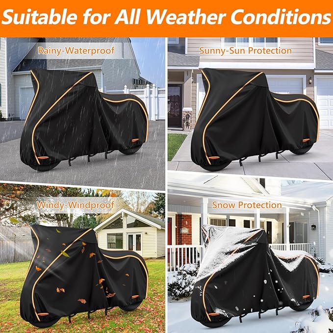 420D Waterproof Motorcycle Cover for Indian Scout 101,Scout Sixty,Rogue,Rogue Sixty,Scout Classic,Windproof Heavy Duty Outdoor Bike Cover
