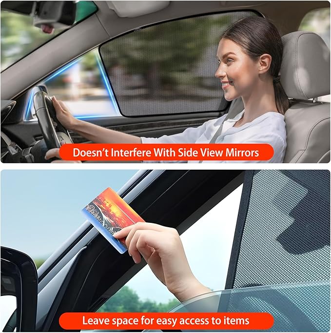 XCBYT Car Window Shades for 2021-2025 Highlander, Sun Shade for Car Baby Side Window with Breathable Mesh, Blocking 99% UV Glare and Privacy Protection, Safe Driving for Napping Camping (4 PCS)