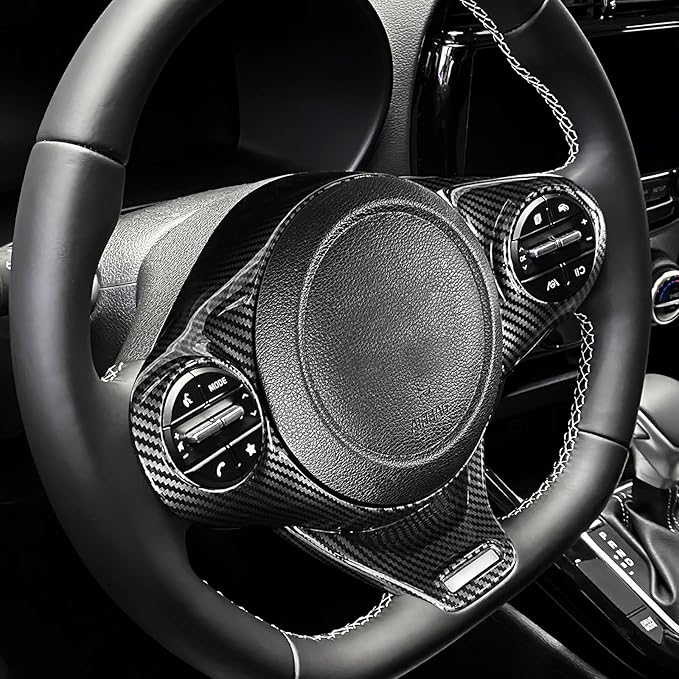 Steering Wheel Trim Cover Compatible with Kia Soul GT 2020-2026 Accessories (Carbon Fiber Pattern)