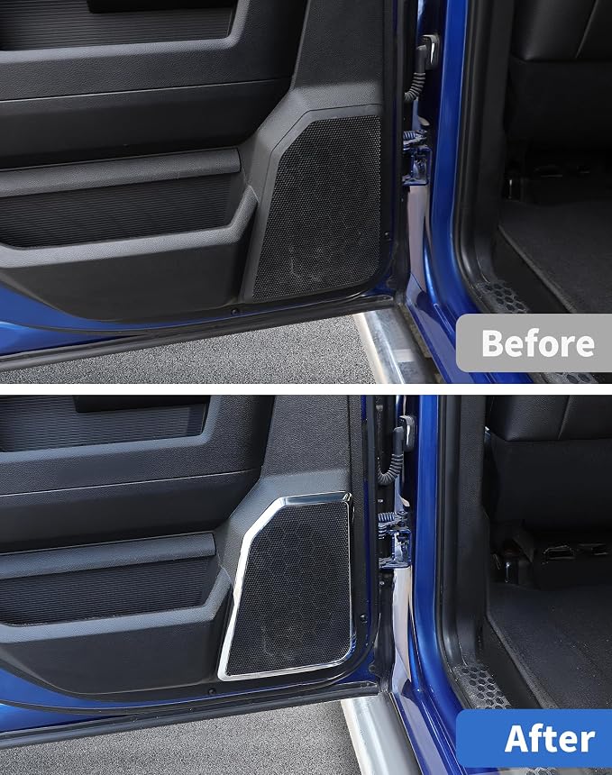 Interior Door Speaker Cover Trim Frame for Dodge Ram 1500 2010-2017 Car Interior Accessories, Chrome