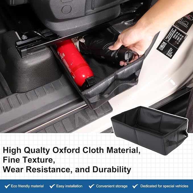 Compatible with Ineos Grenadier 2020-2024 Under Seat Storage Tray, Customized Driver Passenger Underseat Hidden Organizer Tool Box Organizer with Anti-slip and Handle (Carbon Fiber Pattern)