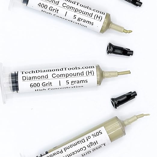 TechDiamondTools Kit of 3 Diamond Lapping Paste Polishing Compound USA Made 400 600 1050 Grit Lapidary Paste for Rock Glass Metal Jewelry Resin Marble with High Concentration of Diamond Powder