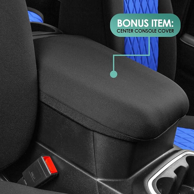 FH Group Custom Fit Car Seat Covers Specifically Made for 2019-2023 GMC Sierra 1500 2500HD 3500HD SLT AT4 Denali - Ultraflex Neoprene Water Resistant Automotive Seat Covers - Full Set Blue